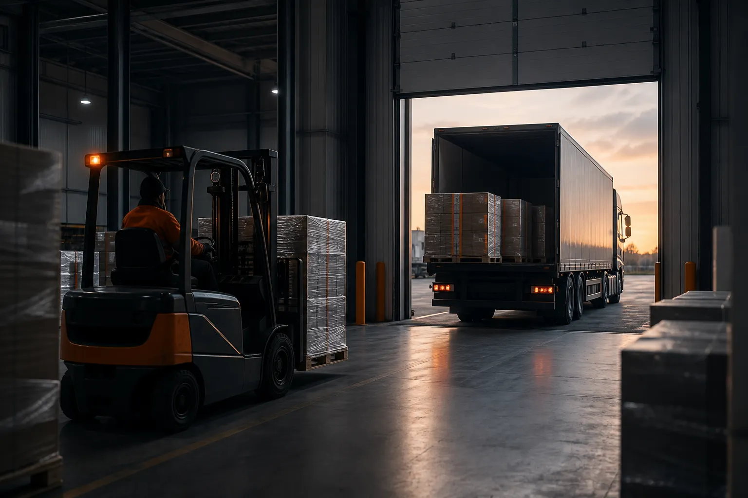 Modern warehouse with loading dock
